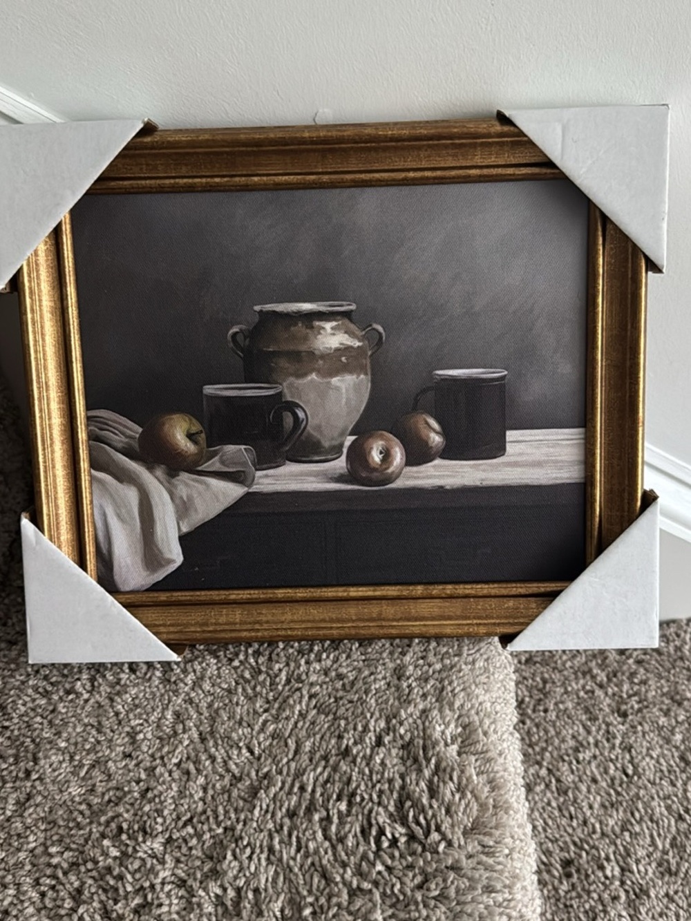 Timeless Still Life Painting - Brown and Black Ceramic Vase